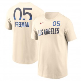 Men's Los Angeles Dodgers Freddie Freeman Cream 2024 City Connect Fuse Name & Number T-Shirt