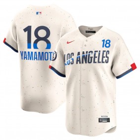 Men's Los Angeles Dodgers Yoshinobu Yamamoto Cream 2024 City Connect Limited Player Jersey